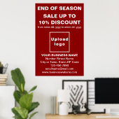 End of Season Sale Business Red Poster ポスター (ホームオフィス)