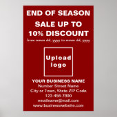 End of Season Sale Business Red Poster ポスター (正面)