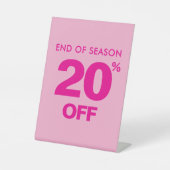 End of Season Sale Sign, Pink 20% Off Tabletop  台座サイン (正面)