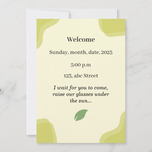 End of Summer Garden Party Invitation 招待状 (裏面)