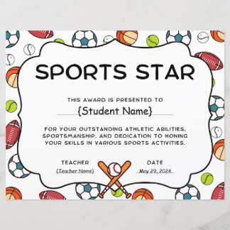 End Of Year Sports Star Student Recognition賞