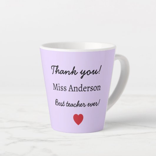 End of year teacher gift - best teacher ever カフェラテマグ (右アングル)