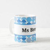End of Year Teacher Gift Mid Century Editable Name コーヒーマグカップ (正面左)