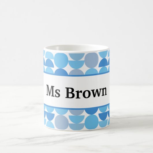 End of Year Teacher Gift Mid Century Editable Name コーヒーマグカップ (中央)