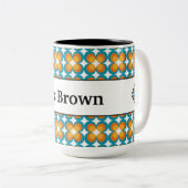 End of Year Teacher Gift Retro Flowers Name ツートーンマグカップ (正面右)