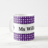 End of Year Teacher Gift Stylish Mid Century Name  コーヒーマグカップ (正面左)