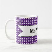 End of Year Teacher Gift Stylish Mid Century Name  コーヒーマグカップ (左)