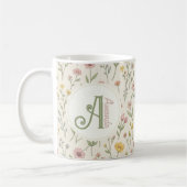 End of Year Teacher Gift Wildflower Monogram Mug コーヒーマグカップ (左)
