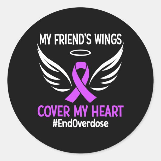 End Overdose私の友人の翼は私のハートの財布をカバー ラウンドシール (正面)
