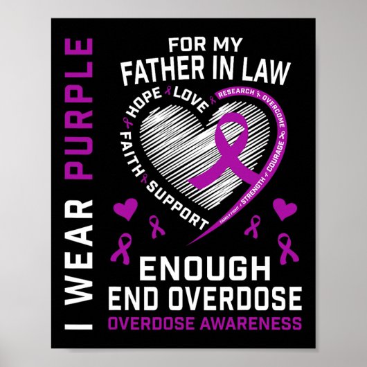 End Overdose Awareness Shirt Enough Purple For Fat ポスター (正面)