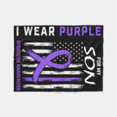 End Overdose Awareness Shirt Son August Purple Fla フリースブランケット (正面(横))