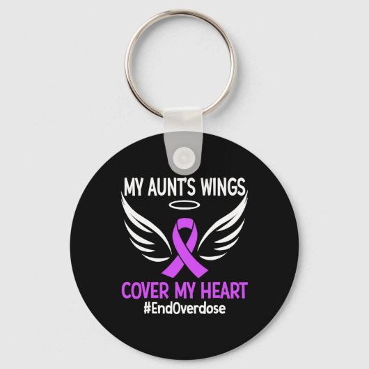End Overdose My Aunt's Wings Cover My Heart 紫 キーホルダー (正面)