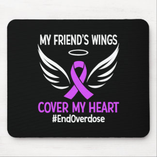 End Overdose My Friend's Wings Cover My Heart 紫 マウスパッド