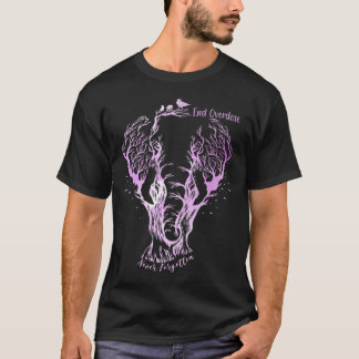 End Overdose Never Forget Line Art Sketch 豊かな装飾のE Tシャツ