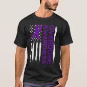 End Overdose Pruple Ribbon Opioid Overdose Awarene Tシャツ (正面)