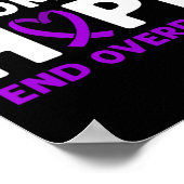 End Overdose! Purple Ribbon. Overdose Awareness  ポスター (角)