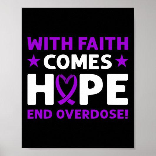 End Overdose! Purple Ribbon. Overdose Awareness  ポスター (正面)