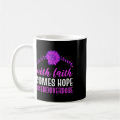 End Overdose With Faith Comes Hope Purple Floral F コーヒーマグカップ (左)