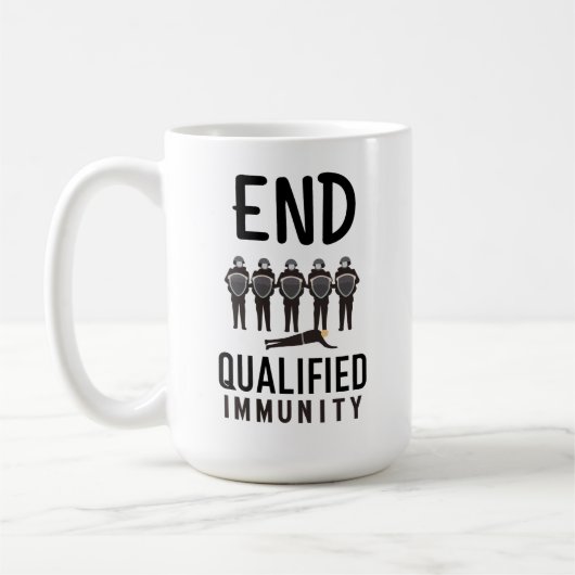 END QUALIFIED IMMUNITY – 正義と会計学 コーヒーマグカップ (左)