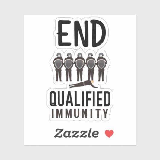 END QUALIFIED IMMUNITY – 正義と会計学 シール (シート)