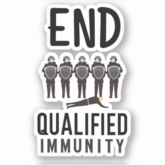 END QUALIFIED IMMUNITY – 正義と会計学 シール (正面)