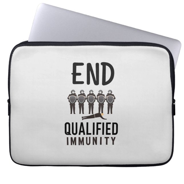 END QUALIFIED IMMUNITY – 正義と会計学 ラップトップスリーブ (正面)