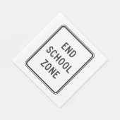 End School Zone Traffic Sign スタンダードランチョンナプキン (角)