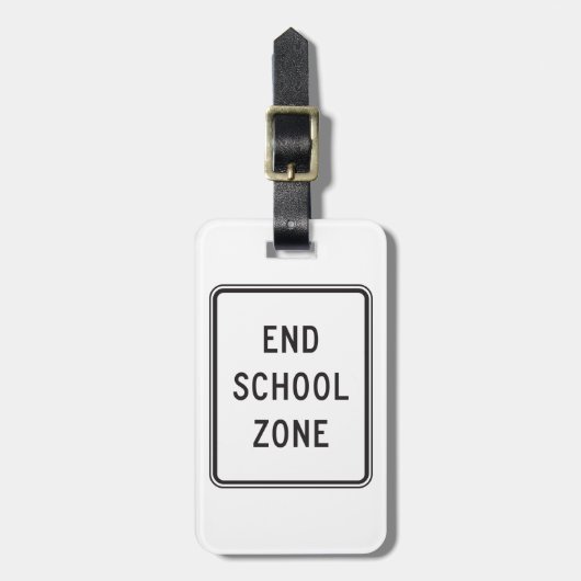 End School Zone Traffic Sign ラゲッジタグ (正面縦)