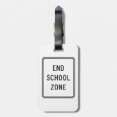 End School Zone Traffic Sign ラゲッジタグ (裏面縦)