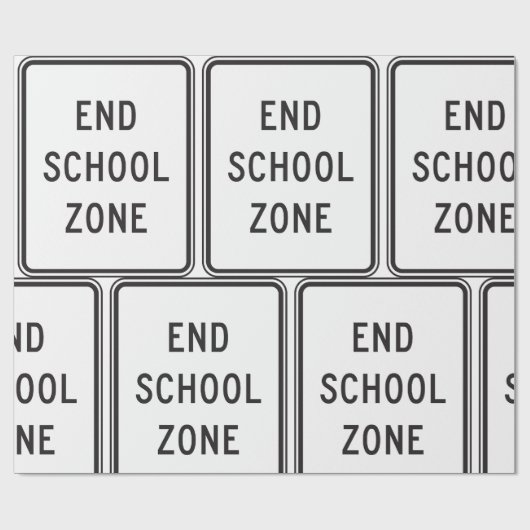 End School Zone Traffic Sign ラッピングペーパー (フラット)