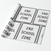 End School Zone Traffic Sign ラッピングペーパー (アンロールド)