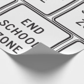 End School Zone Traffic Sign ラッピングペーパー (角)