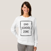 End School Zone Traffic Sign Tシャツ (正面フル)