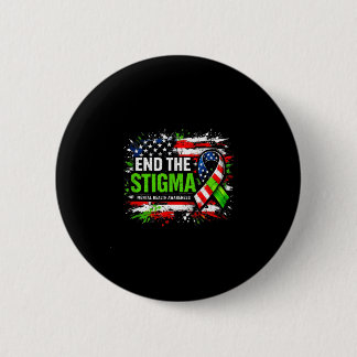 End the stigma mental health awareness usa flag 缶バッジ