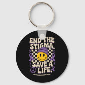 End The Stigma Save A Life Groovy Overdose Awarene キーホルダー (正面)