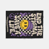 End The Stigma Save A Life Groovy Overdose Awarene フリースブランケット (正面(横))
