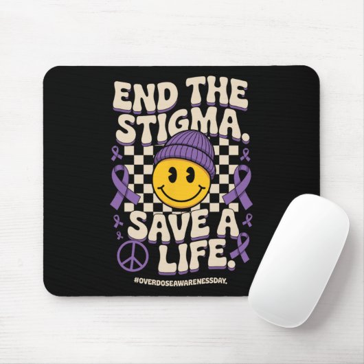 End The Stigma Save A Life Groovy Overdose Awarene マウスパッド (マウス)