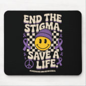 End The Stigma Save A Life Groovy Overdose Awarene マウスパッド (正面)