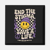 End The Stigma Save A Life Groovy Overdose Awarene マグネット (正面)