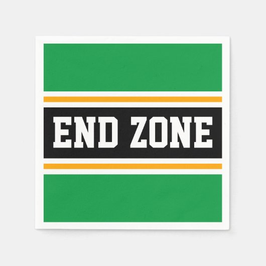 END ZONEおもしろい明るい緑の黒い黄ストライプ色 スタンダードカクテルナプキン (正面)