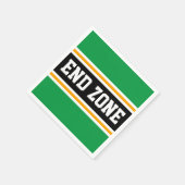 END ZONEおもしろい明るい緑の黒い黄ストライプ色 スタンダードカクテルナプキン (角)