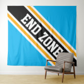 END ZONE明はっきりしたるい空の青い黒い傾斜ストライプ色 タペストリー (インサイチュ(横))