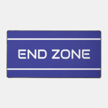 END ZONE モダン ホワイト テキスト ストライプス オン ディープ ブルー