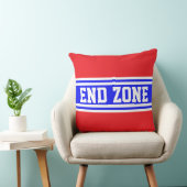 END ZONE Bright Red White Blue Racing Stripes クッション (椅子)