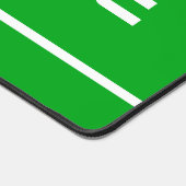 END ZONE Modern White Text Stripes On Bright Green デスクマット (コーナー)