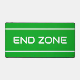 END ZONE Modern White Text Stripes On Bright Green デスクマット