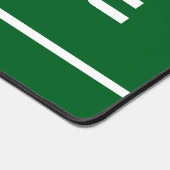 END ZONE Modern White Text Stripes On Deep Green デスクマット (コーナー)