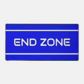 END ZONE Modern White Text Stripes On Royal Blue デスクマット (正面)