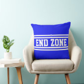 END ZONE Royal Blue Athletic White Racing Stripes クッション (椅子)
