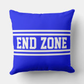 END ZONE Royal Blue Athletic White Racing Stripes クッション (裏面)